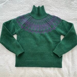 Tory Sport Green and Purple Turtleneck Sweater